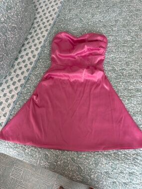 Barbie Bubble Gum Pink Mini Dress Sleeveless Size Small Women's Satin Sorority